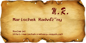Marischek Radvány névjegykártya